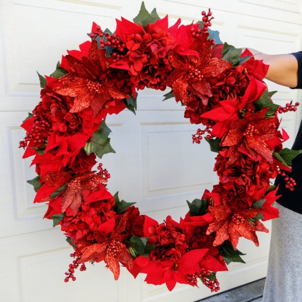 Handmade Red Holiday Wreath